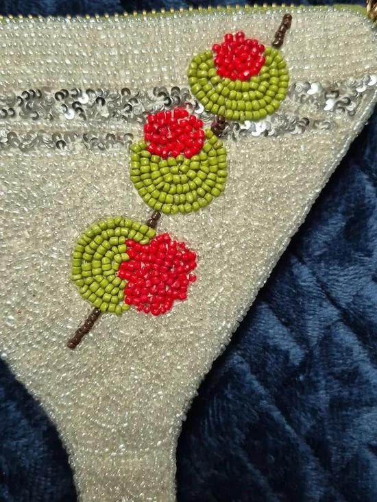 Anthropologie Martini Glass Beaded Icon Crossbody Bag, New With Tags - Picture 6 of 17